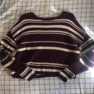 L.A. Hearts Striped Cropped Sweater